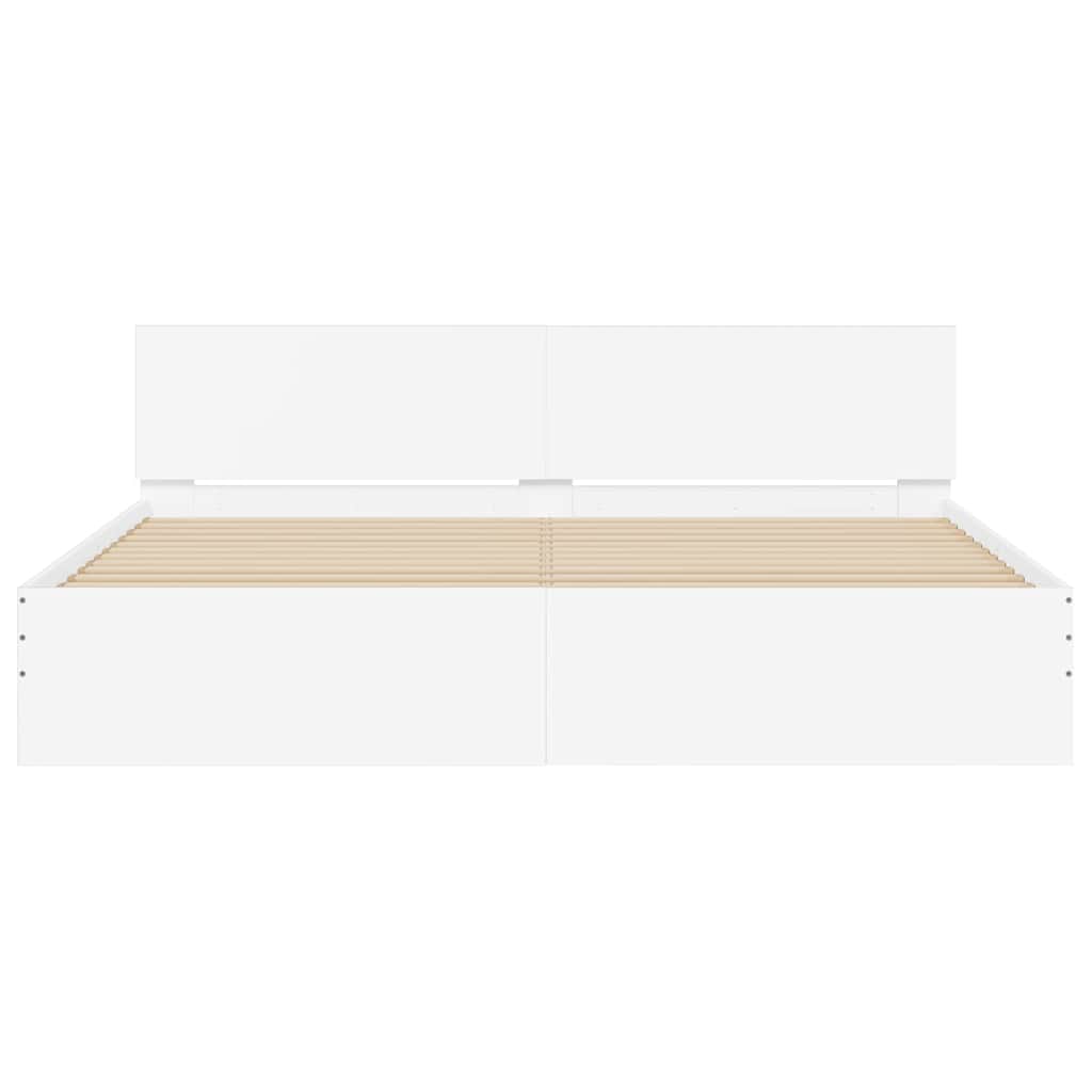 Bed Frame 2 pcs White 193 x 203 cm Engineered Wood