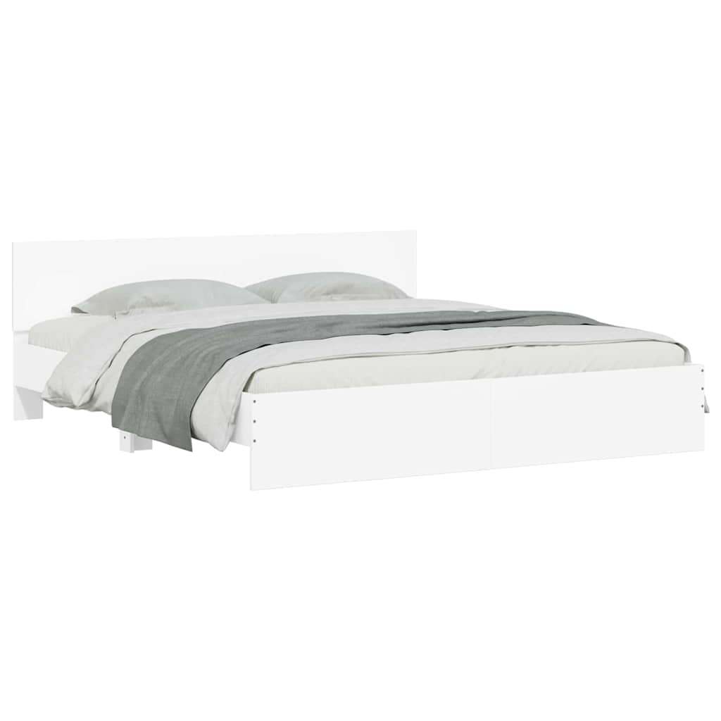 Bed Frame 2 pcs White 193 x 203 cm Engineered Wood