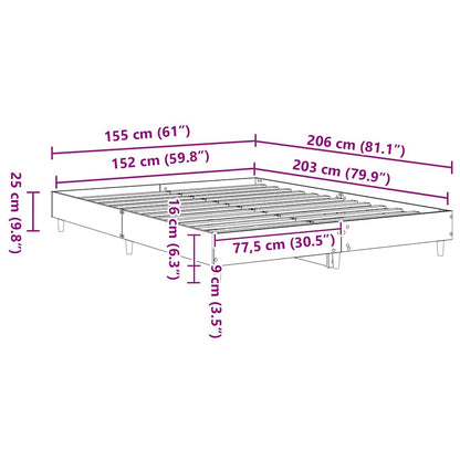 Bed Frame 2 pcs White 152 x 203 cm Engineered Wood