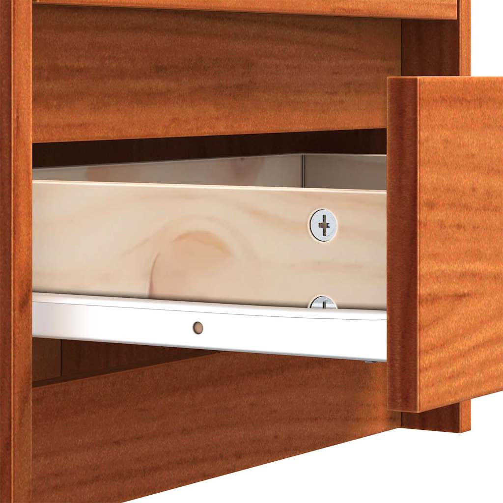 Bedside Tables Wax Brown 40 x 30.5 x 35.5 cm Pine Wood