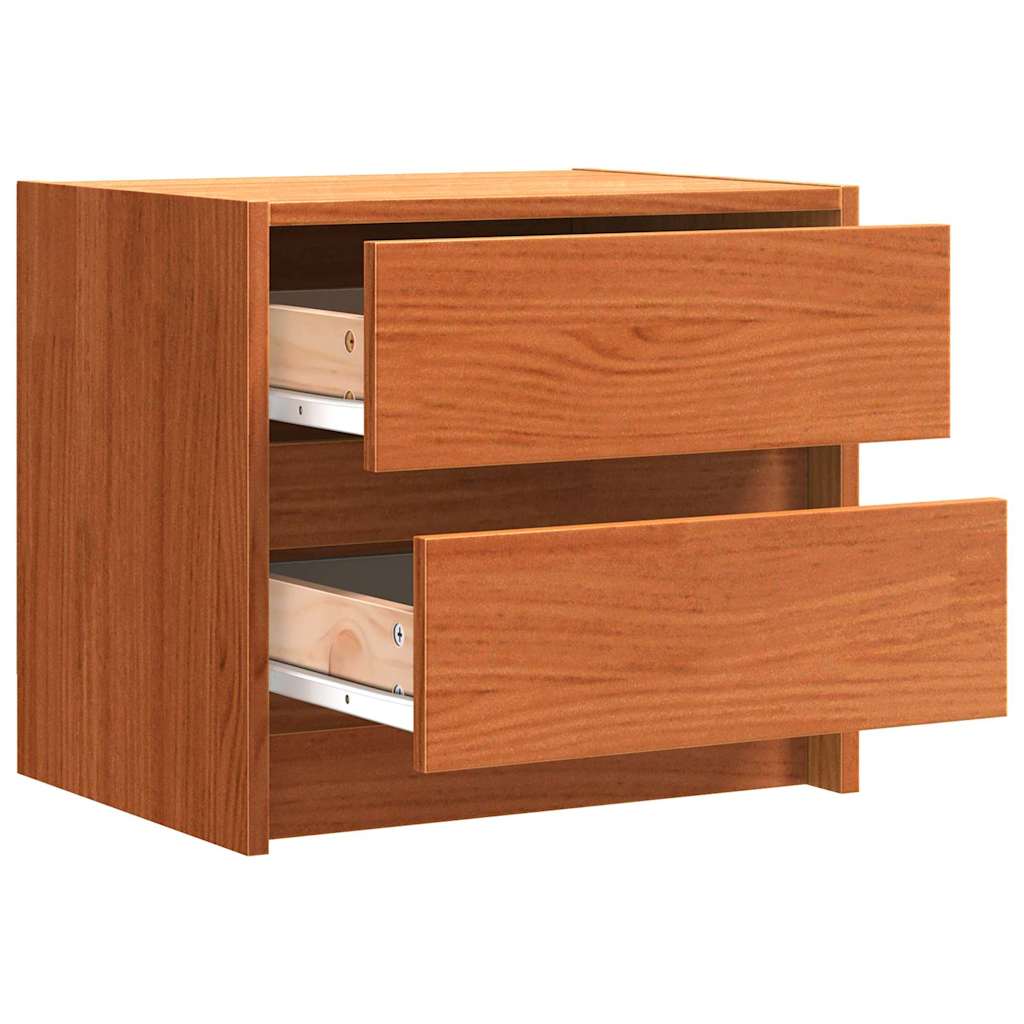 Bedside Tables Wax Brown 40 x 30.5 x 35.5 cm Pine Wood