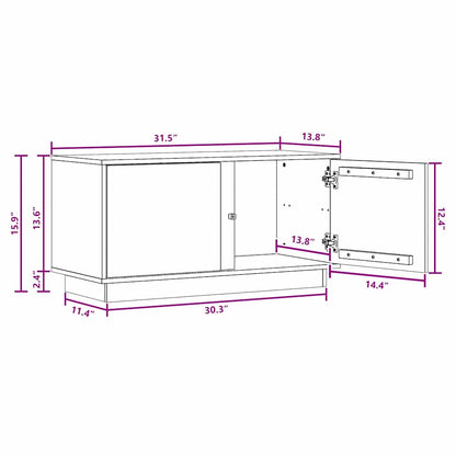 TV Cabinet Wax Brown 80 x 35 x 40.5 cm Solid Pine Wood