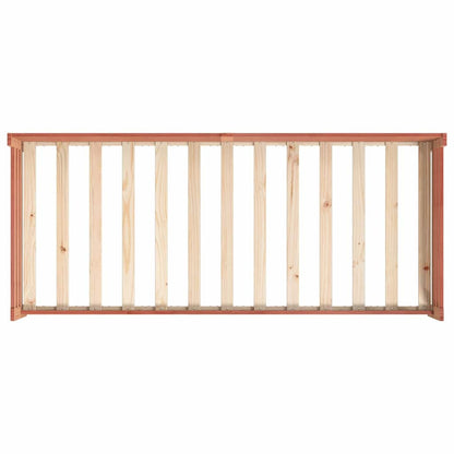 Day Bed with Headboard Wax Brown Solid Pine Wood