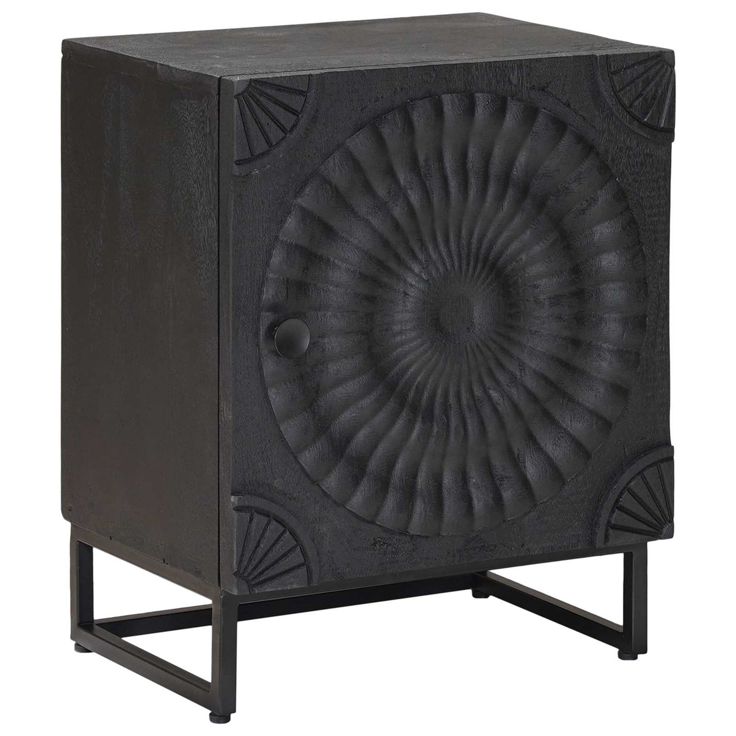 Handmade Bedside Cabinet Black 40 x 30 x 50 cm Solid Mango Wood