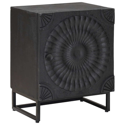 Handmade Bedside Cabinet Black 40 x 30 x 50 cm Solid Mango Wood