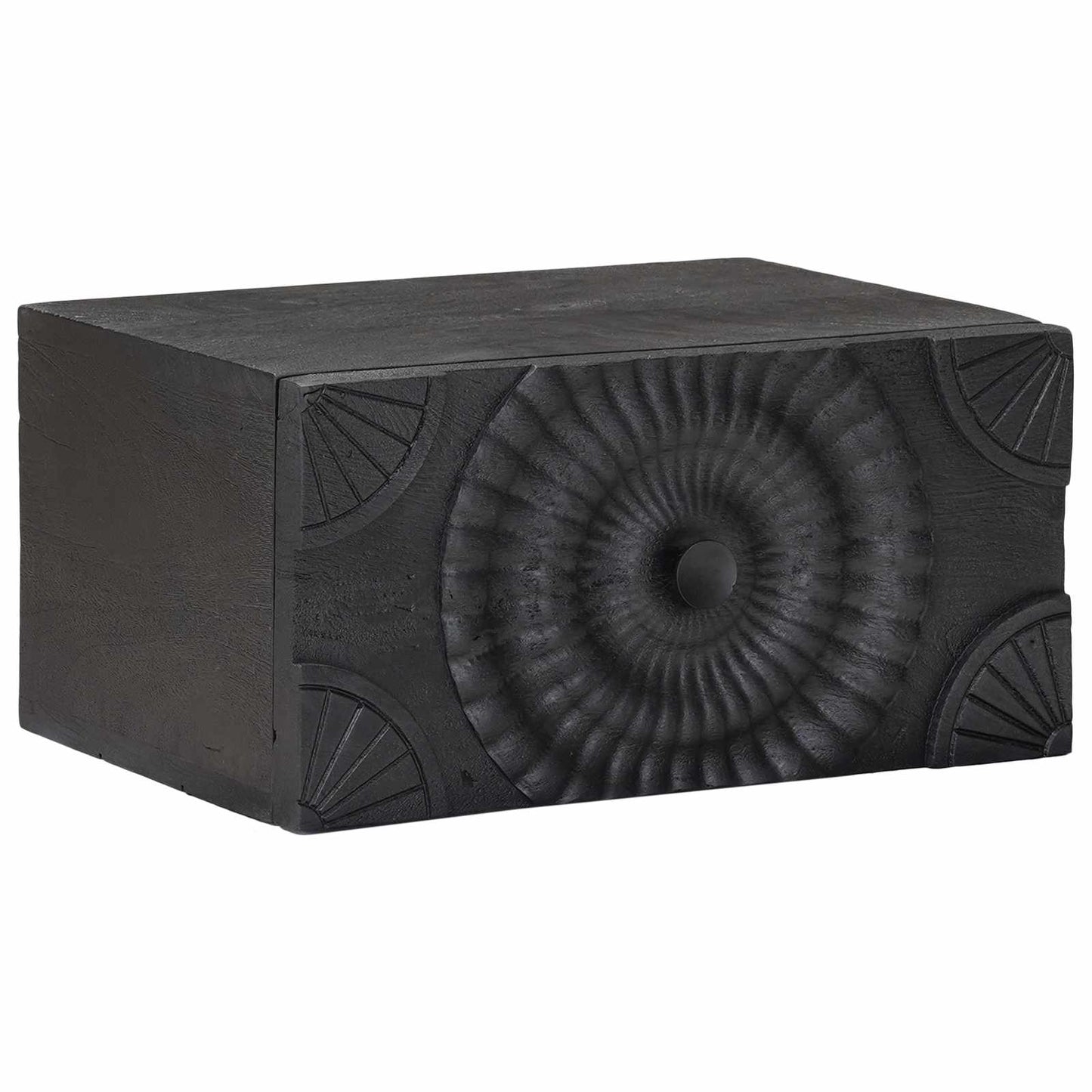 Handmade Bedside Cabinet Black 40 x 30 x 20 cm Solid Mango Wood