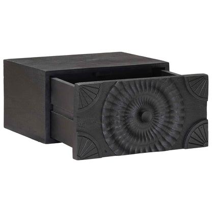 Handmade Bedside Cabinet Black 40 x 30 x 20 cm Solid Mango Wood