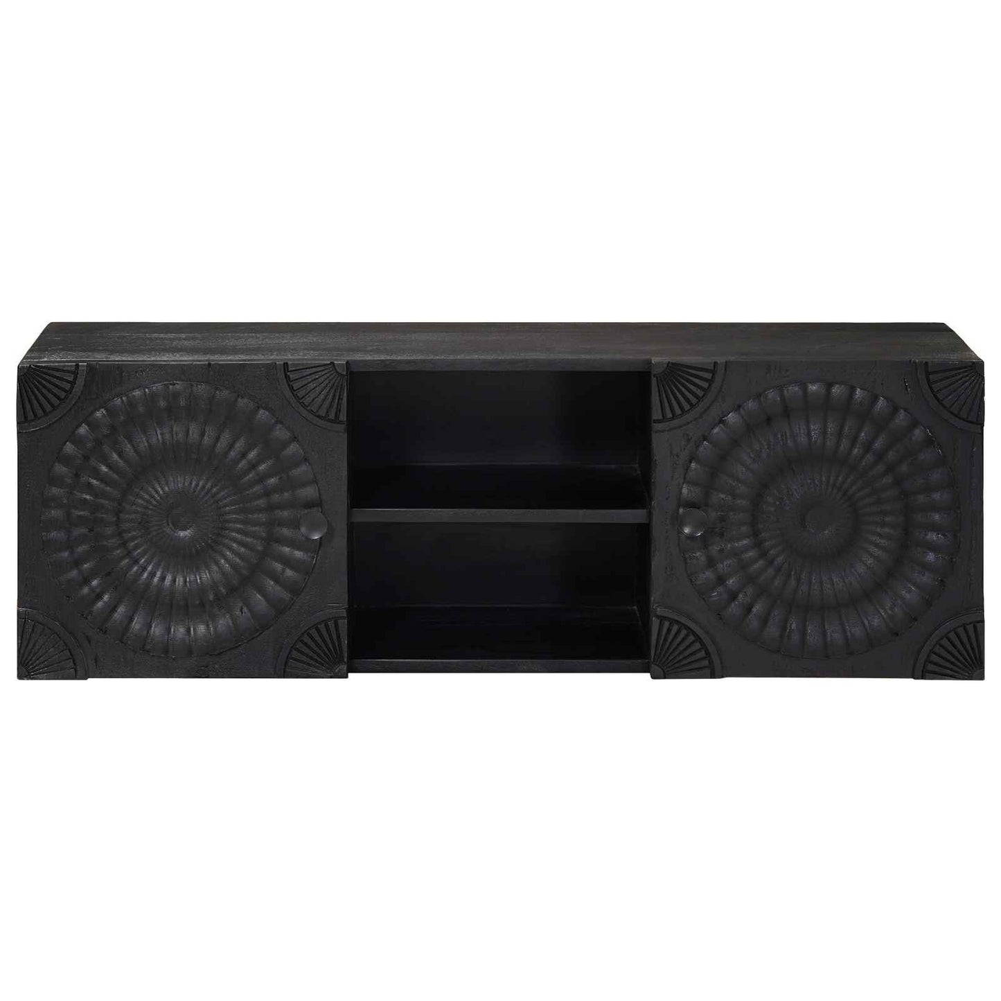 TV Cabinet with Shelf with Storage Black 105 x 30 x 35 cm