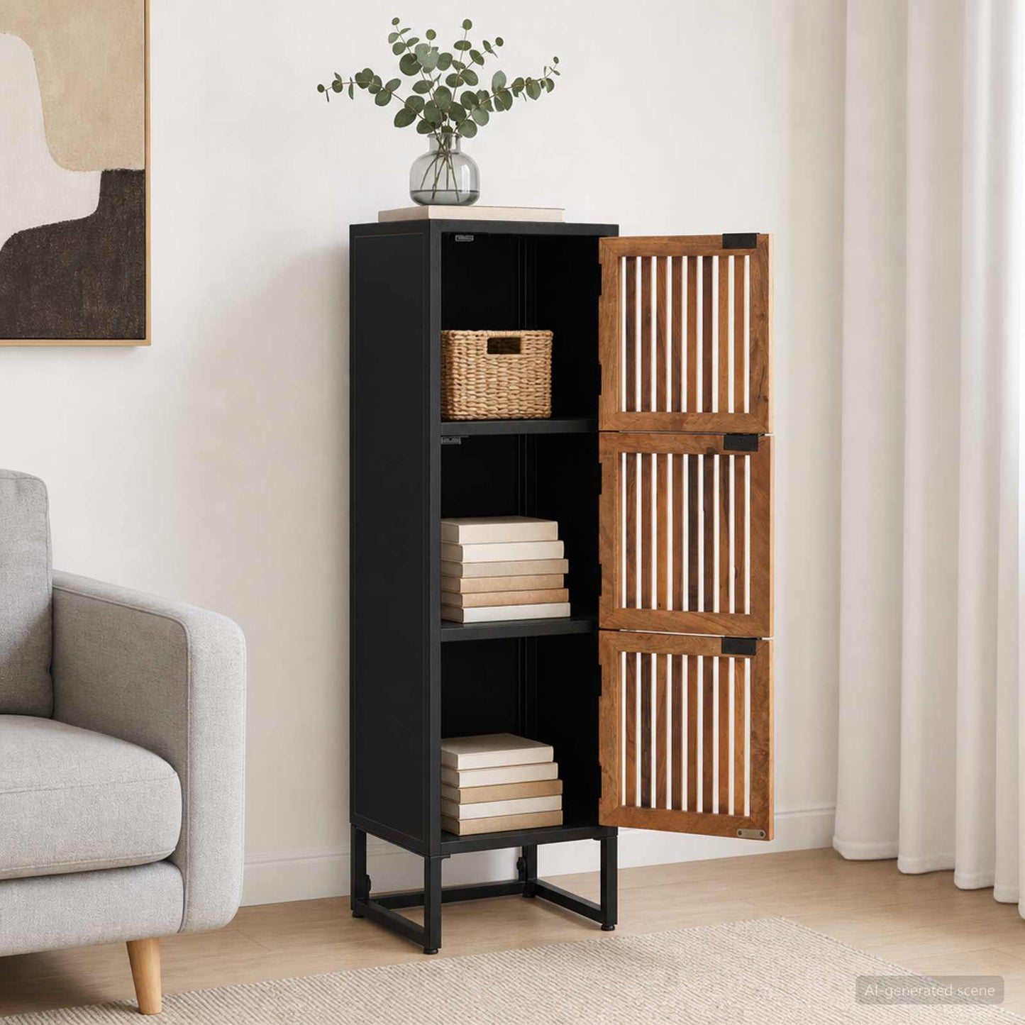 Highboard 35 x 30 x 120 cm Solid Mango Wood and Engineered Wood