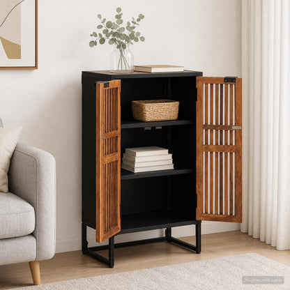 Highboard 53 x 30 x 95 cm Solid Mango Wood and Engineered Wood
