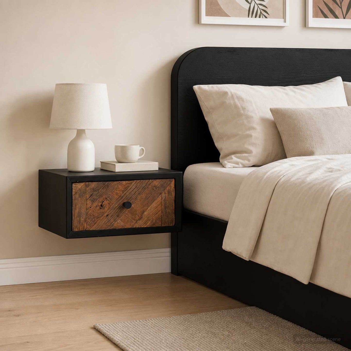 Handmade Bedside Cabinet Natural 40 x 30 x 20 cm