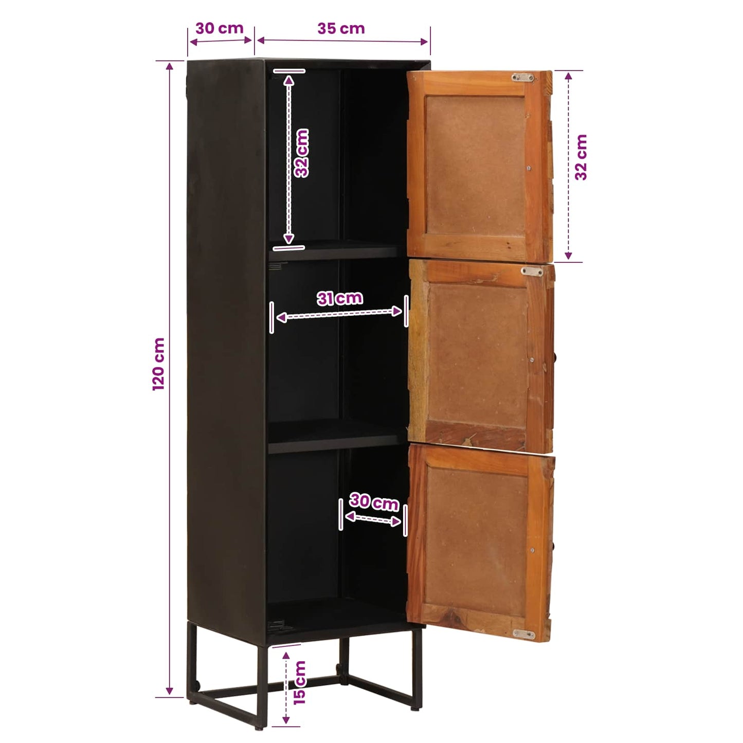 Highboard 35 x 30 x 120 cm