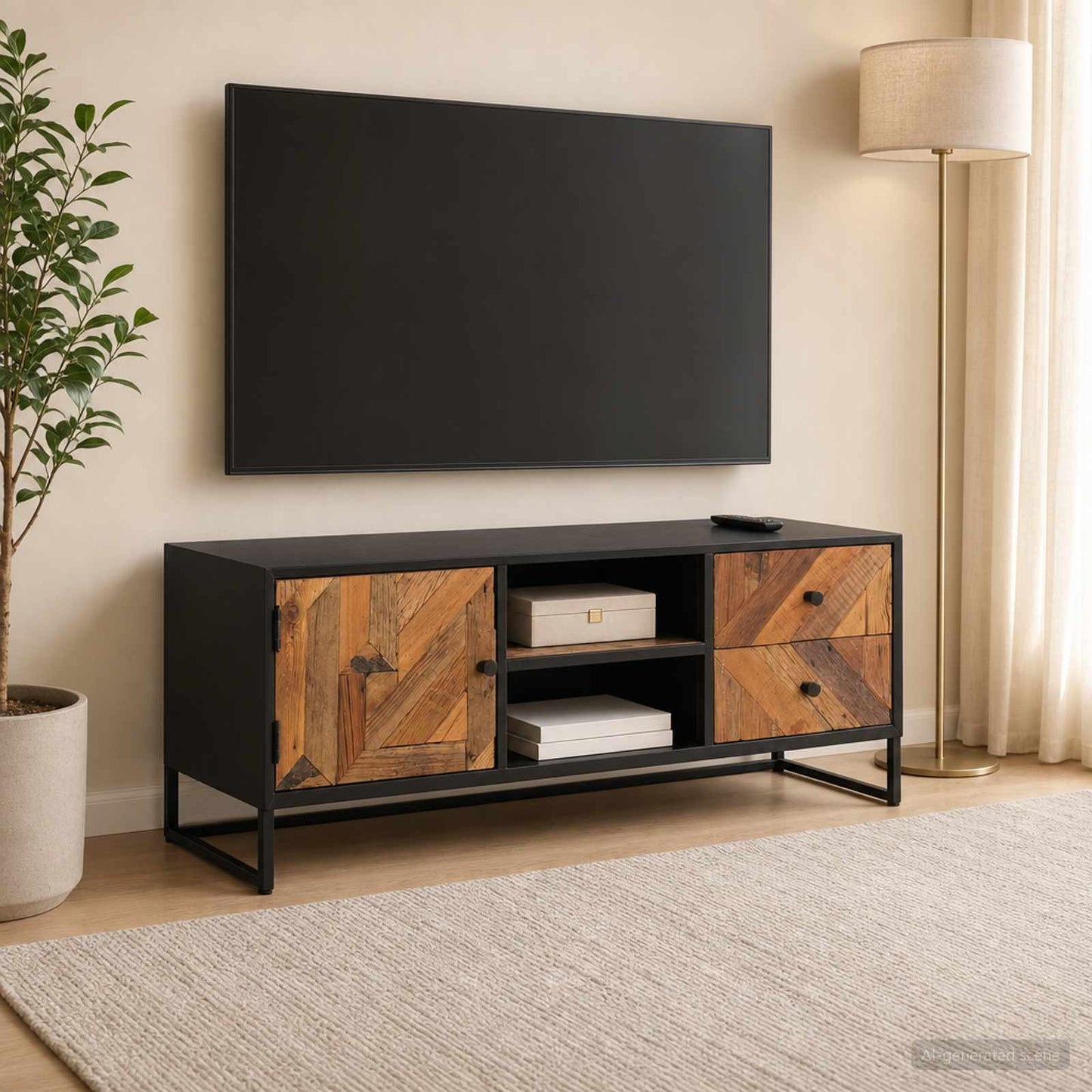 TV Cabinet with Drawer with Storage with Door 105 x 30 x 40 cm