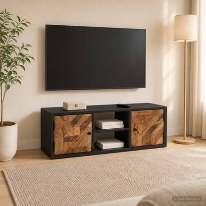 TV Cabinet with Shelf with Storage with Door 105 x 30 x 35 cm