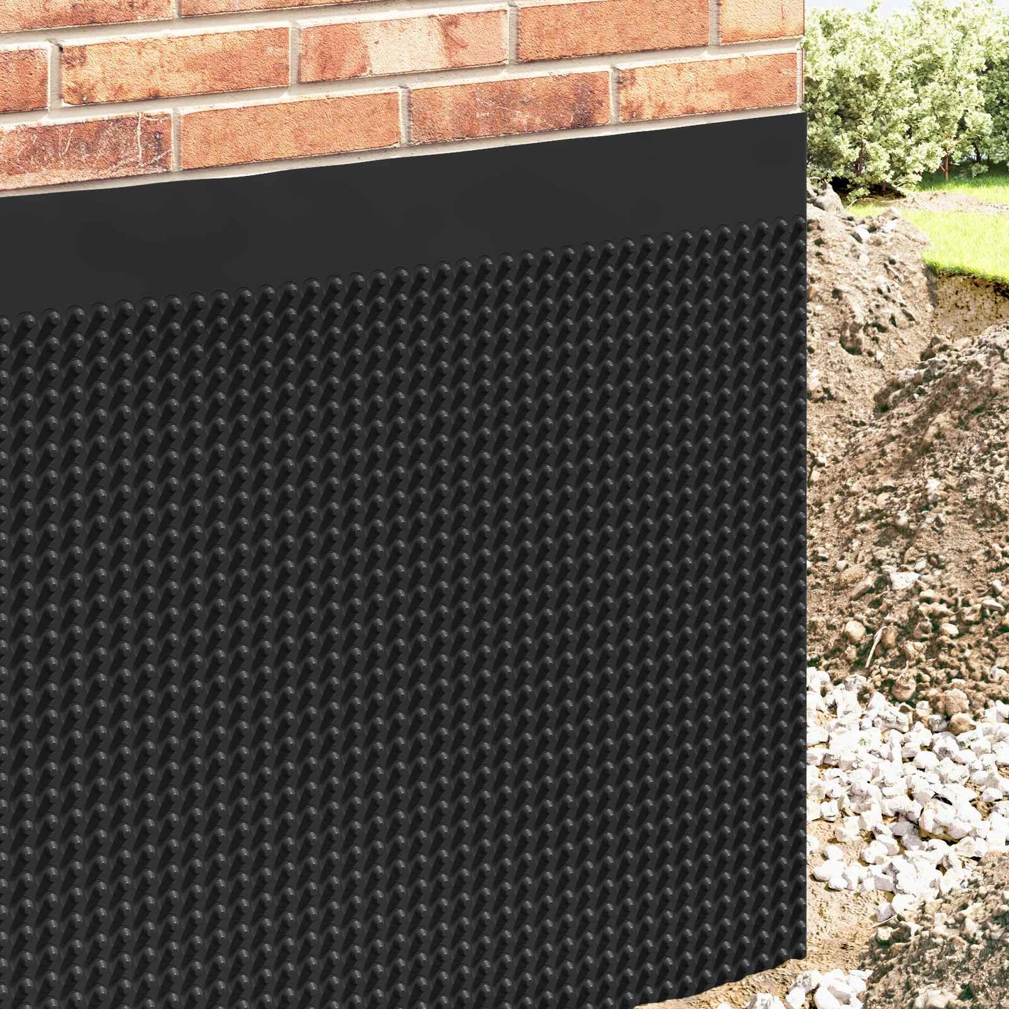 Dimpled Drainage Sheet Black 1 x 20 m HDPE