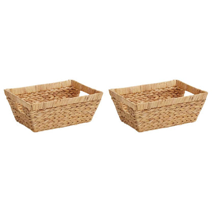 Storage Baskets 2 pcs Natural 38 x 28 x 15 cm Water hyacinth
