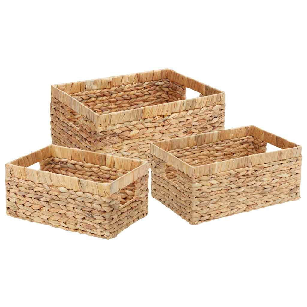 Storage Baskets 3 pcs Natural Water hyacinth