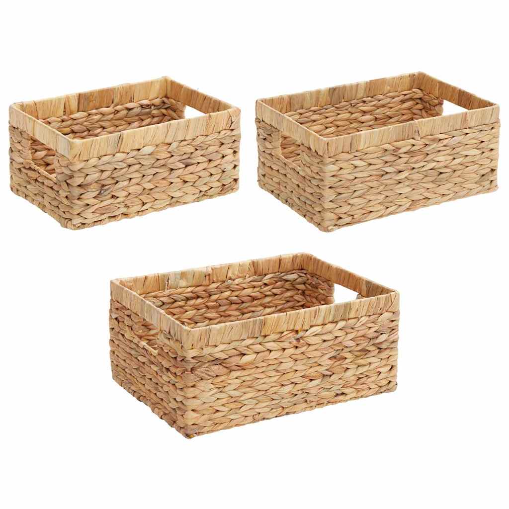 Storage Baskets 3 pcs Natural Water hyacinth
