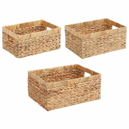 Storage Baskets 3 pcs Natural Water hyacinth
