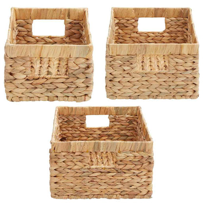 Storage Baskets 3 pcs Natural Water hyacinth
