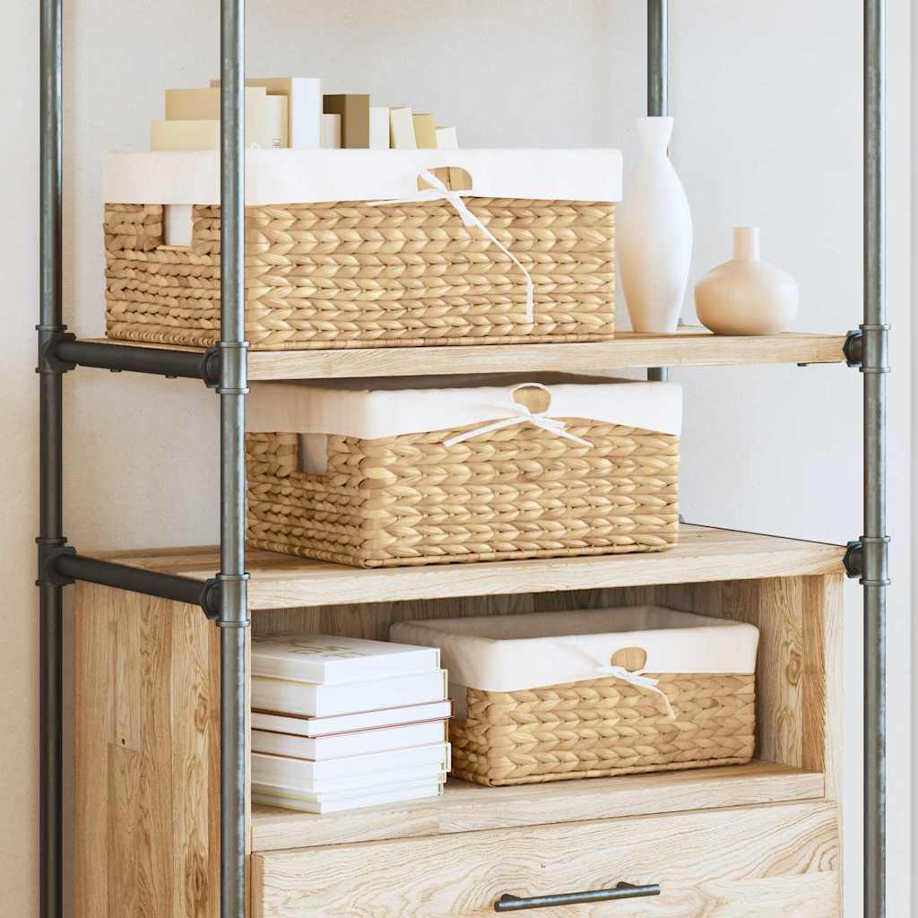 Storage Baskets 3 pcs Natural 40 x 30 x 18 cm Water hyacinth