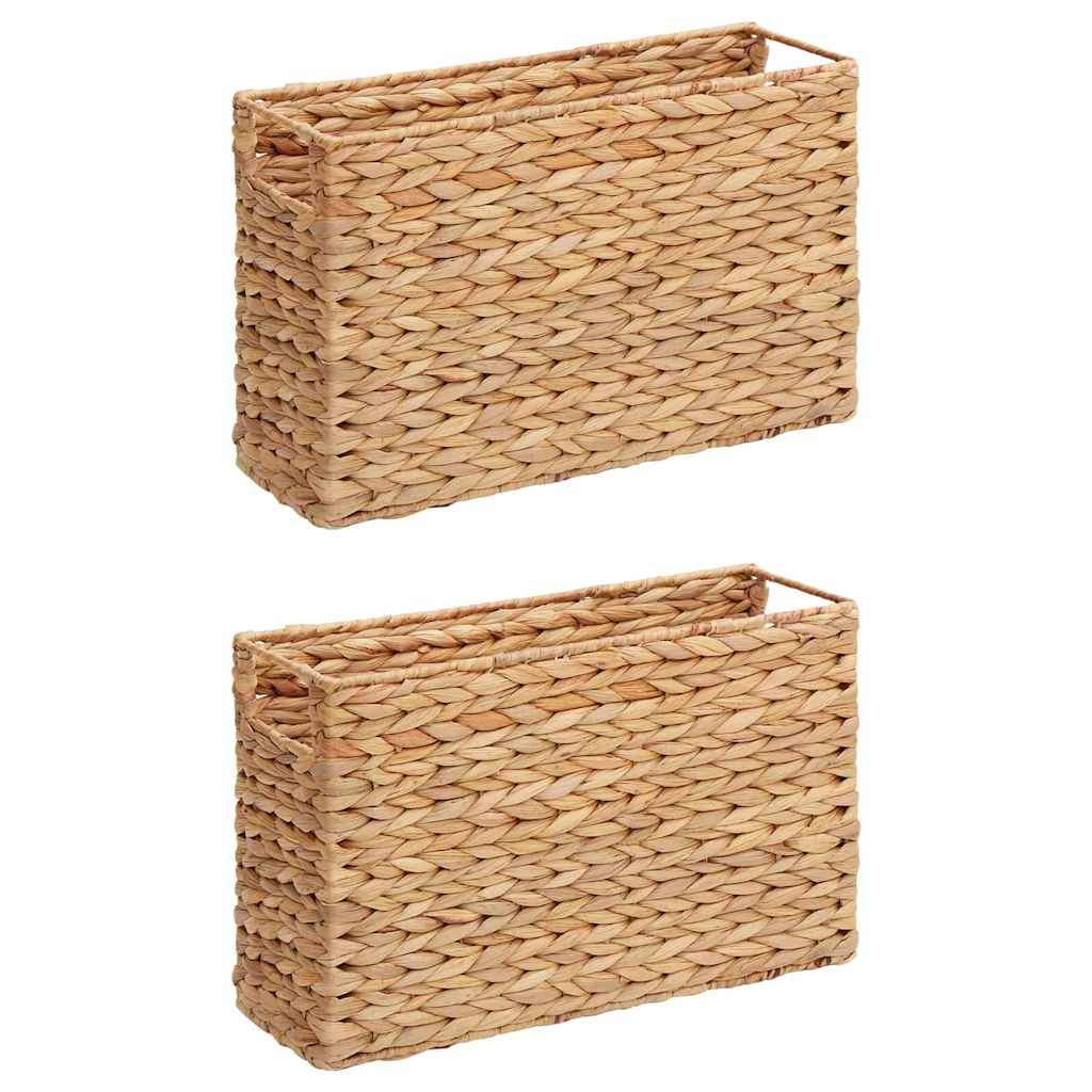 Magazine Baskets 2 pcs Natural 39 x 14 x 25 cm Water hyacinth