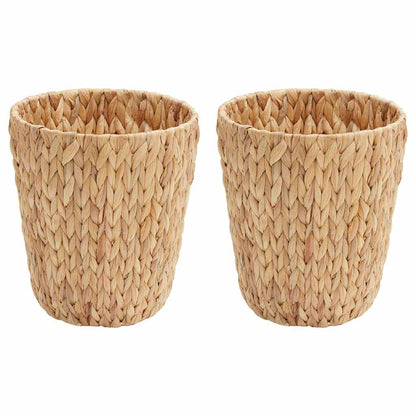 Waste Paper Bins 2 pcs Natural 26 x 26 x 29 cm Water hyacinth