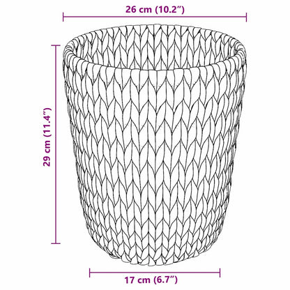 Waste Paper Bins 2 pcs Natural 26 x 26 x 29 cm Water hyacinth