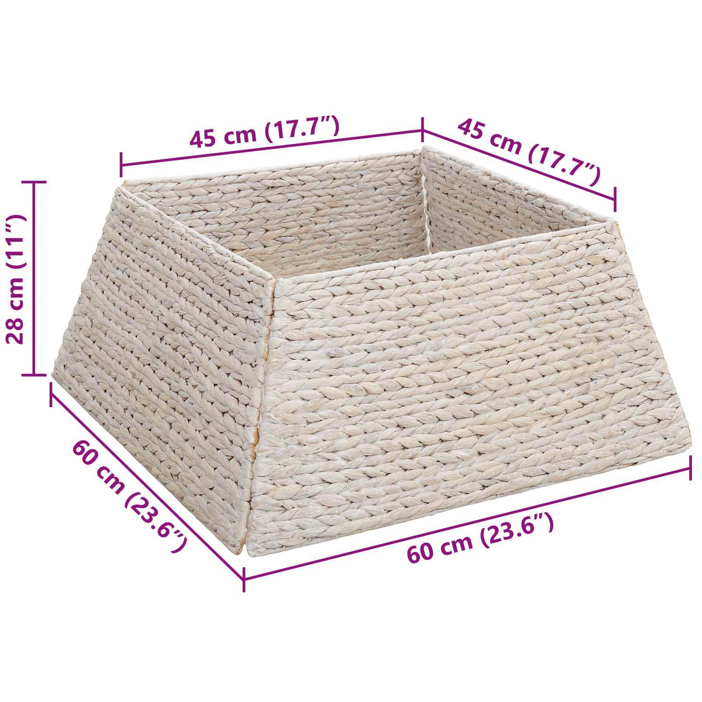 Christmas Tree Collar White 60 x 60 x 28 cm Water Hyacinth