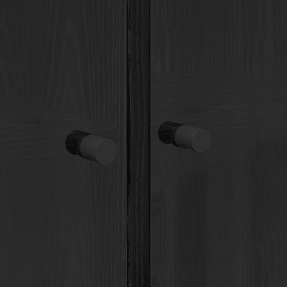 Highboard Black Oak 68 x 37 x 142 cm Engineered Wood