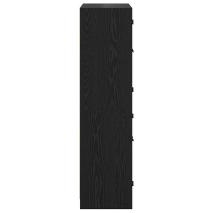 Highboard Black Oak 68 x 37 x 142 cm Engineered Wood