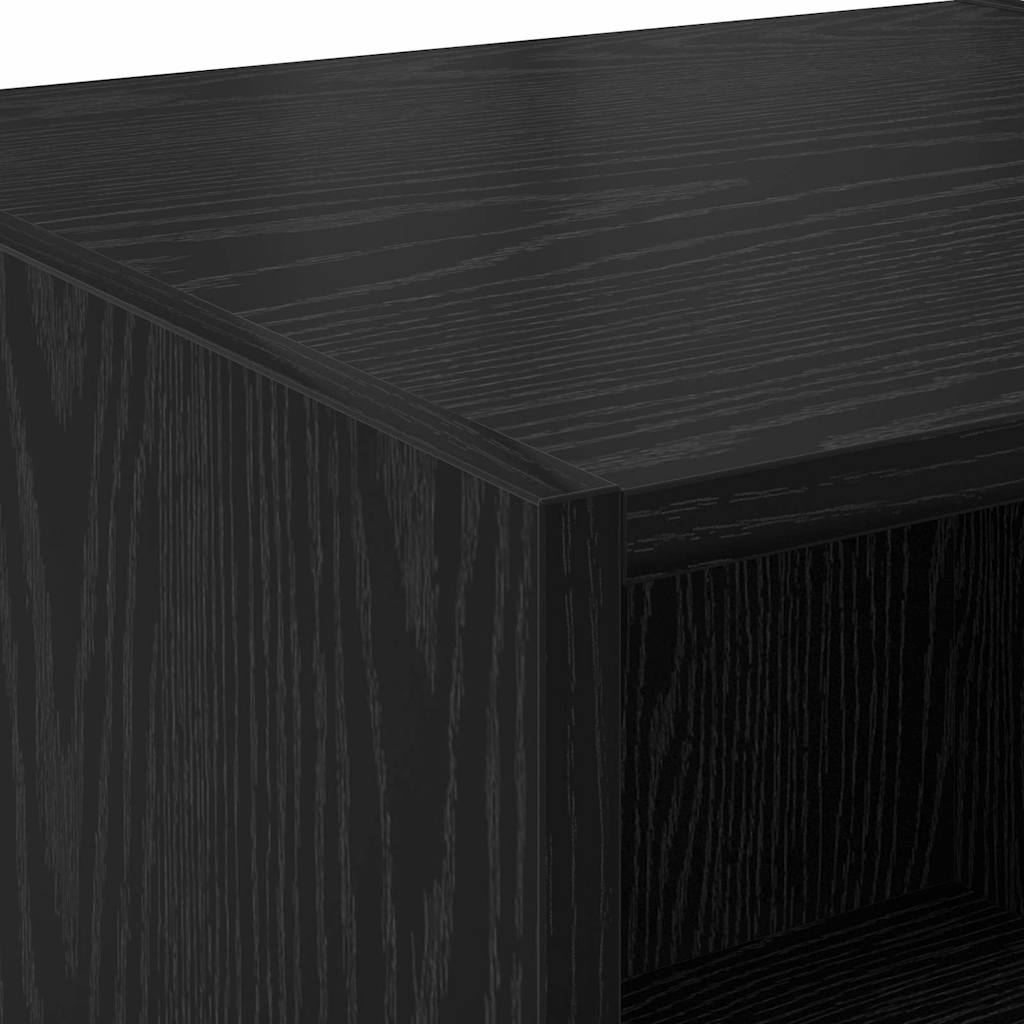 Highboard Black Oak 80 x 42.5 x 185 cm Engineered Wood