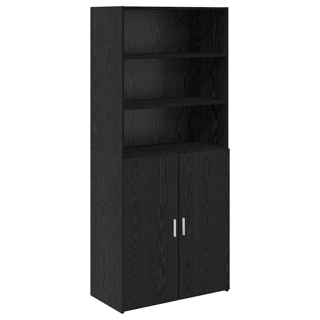 Highboard Black Oak 80 x 42.5 x 185 cm Engineered Wood