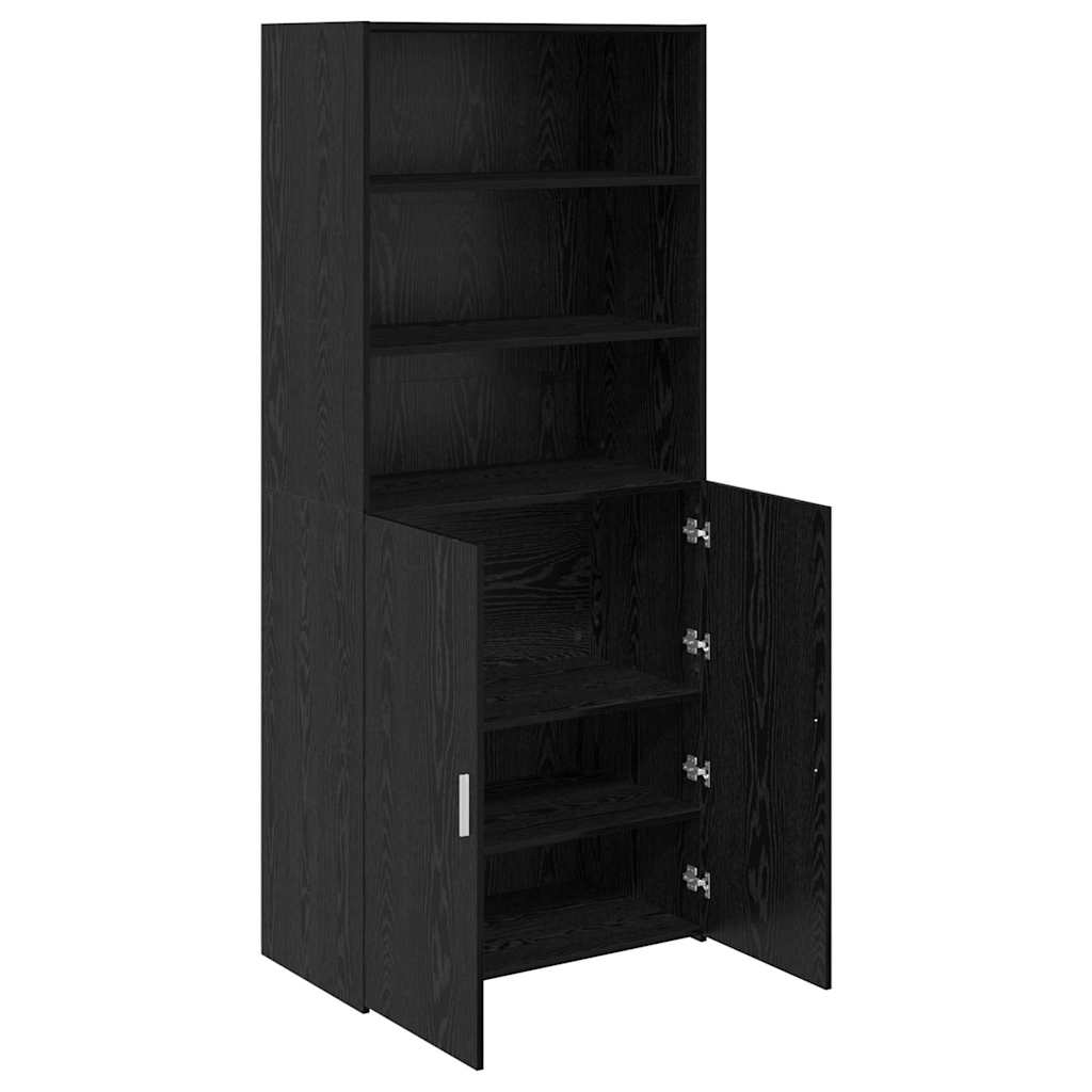 Highboard Black Oak 80 x 42.5 x 185 cm Engineered Wood