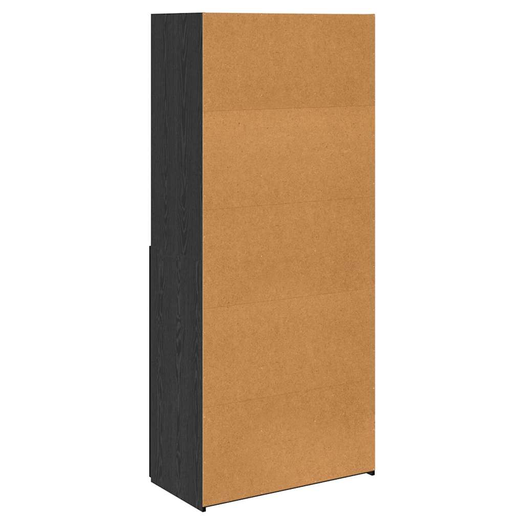 Highboard Black Oak 80 x 42.5 x 185 cm Engineered Wood