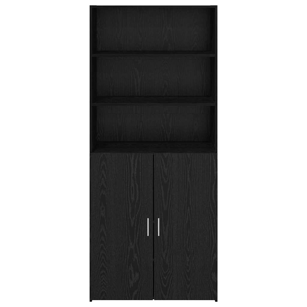 Highboard Black Oak 80 x 42.5 x 185 cm Engineered Wood