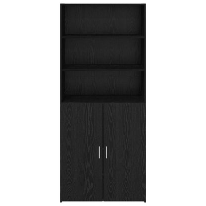 Highboard Black Oak 80 x 42.5 x 185 cm Engineered Wood