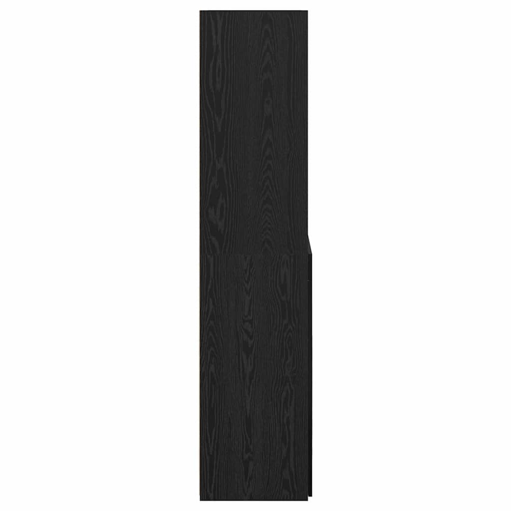 Highboard Black Oak 80 x 42.5 x 185 cm Engineered Wood