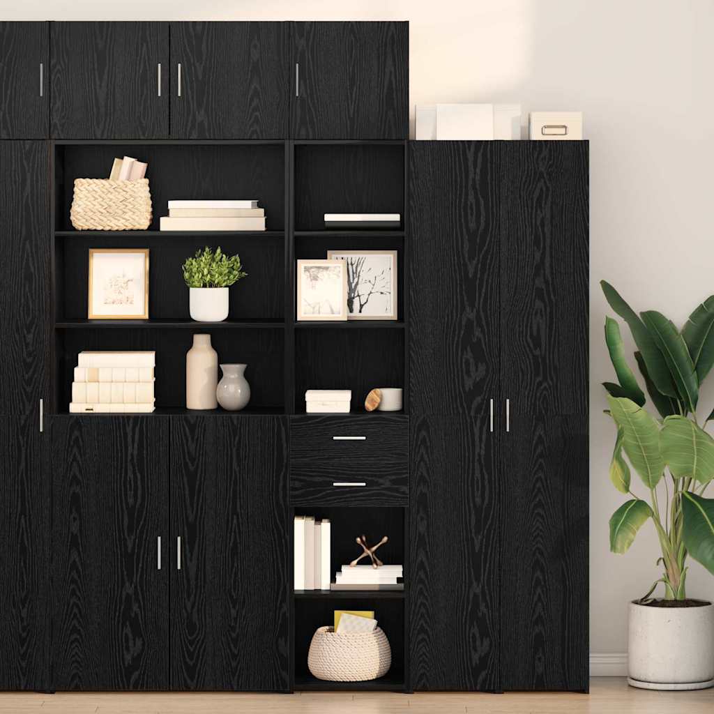 Highboard Black Oak 40 x 42.5 x 185 cm Engineered Wood