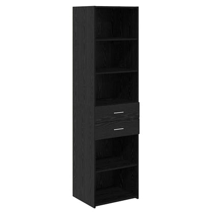 Highboard Black Oak 50 x 42.5 x 185 cm Engineered Wood