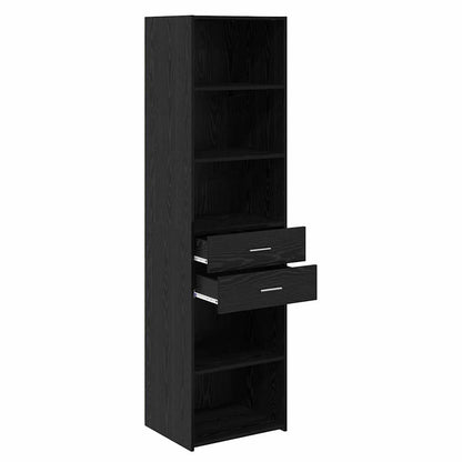 Highboard Black Oak 50 x 42.5 x 185 cm Engineered Wood
