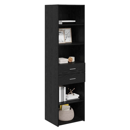 Highboard Black Oak 50 x 42.5 x 185 cm Engineered Wood