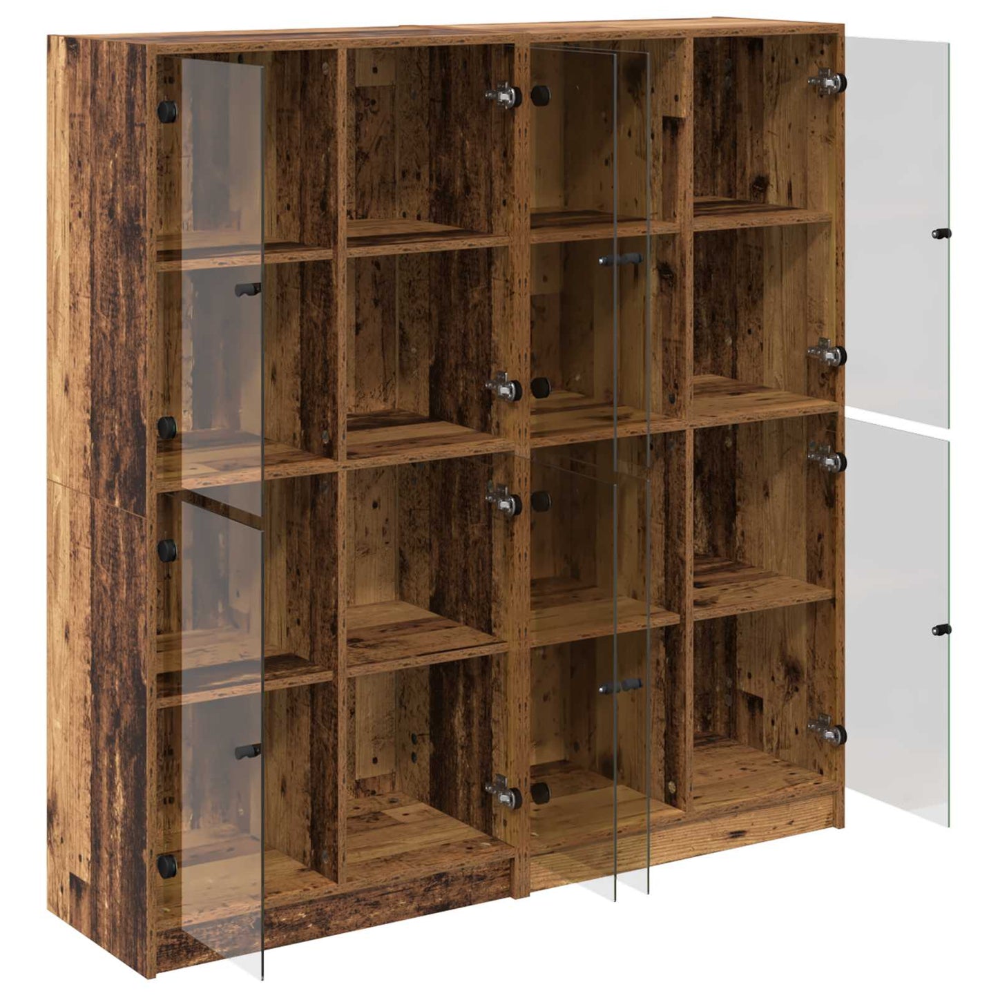 Highboard 2 pcs Old Wood 68 x 37 x 142 cm Engineered Wood