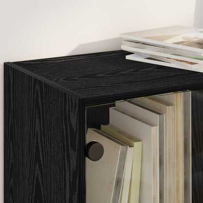Highboard 2 pcs Black Oak 68 x 37 x 142 cm Engineered Wood