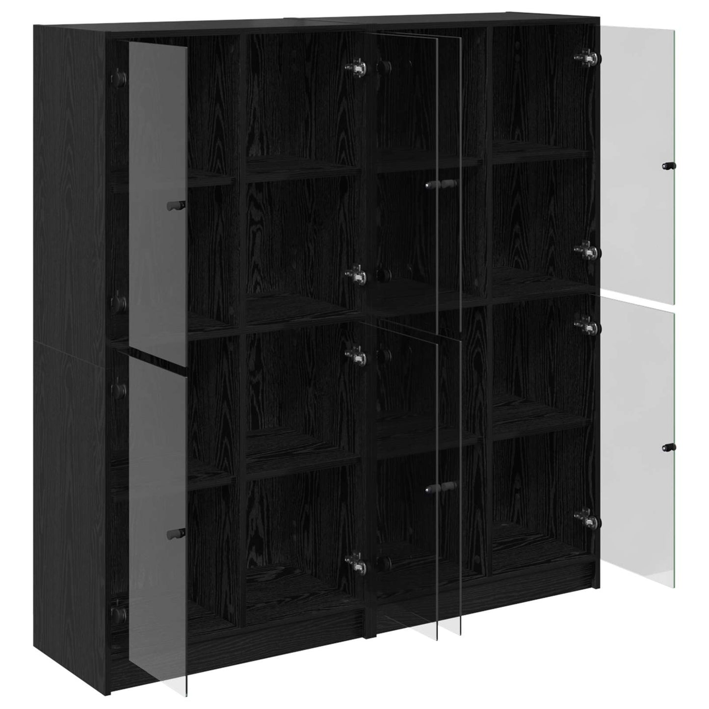 Highboard 2 pcs Black Oak 68 x 37 x 142 cm Engineered Wood