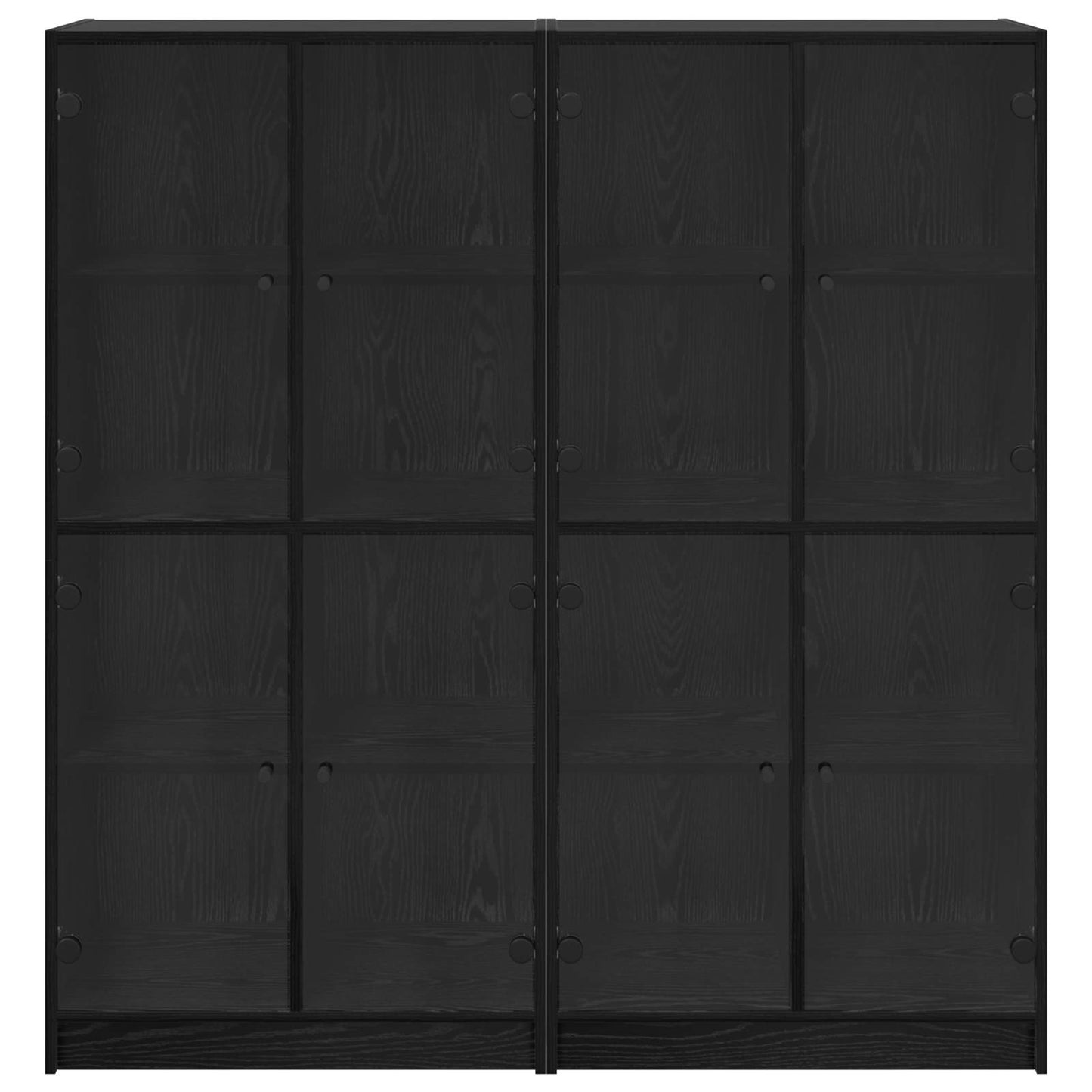 Highboard 2 pcs Black Oak 68 x 37 x 142 cm Engineered Wood