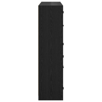 Highboard 2 pcs Black Oak 68 x 37 x 142 cm Engineered Wood