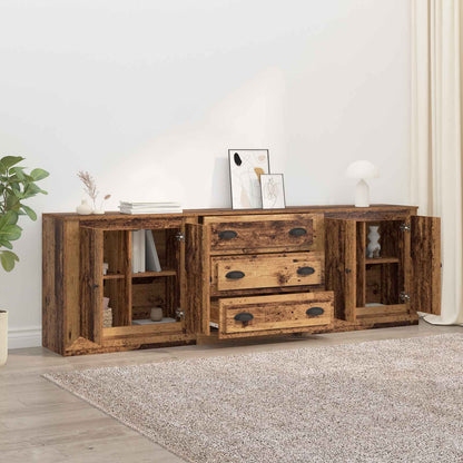 Sideboards 3 pcs Old Wood 210 x 35.5 x 67.5 cm Engineered Wood