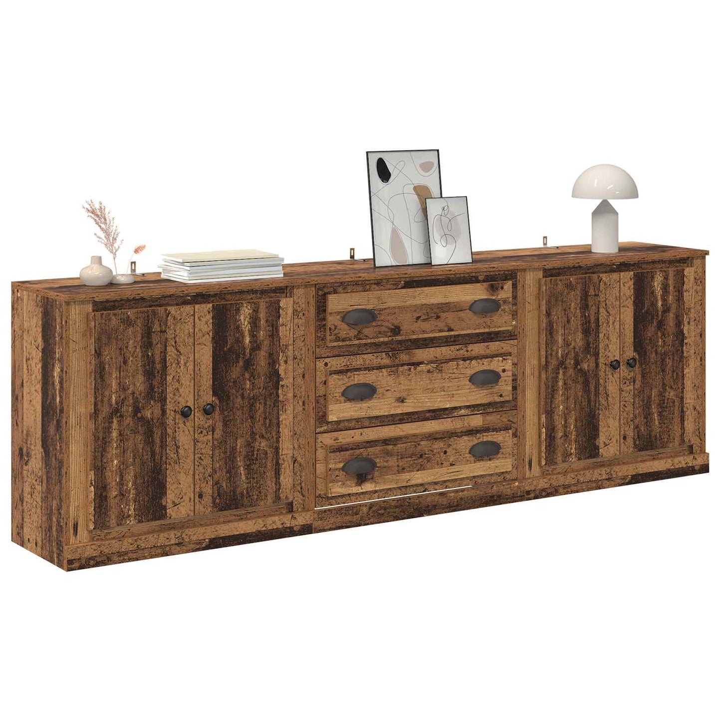 Sideboards 3 pcs Old Wood 210 x 35.5 x 67.5 cm Engineered Wood