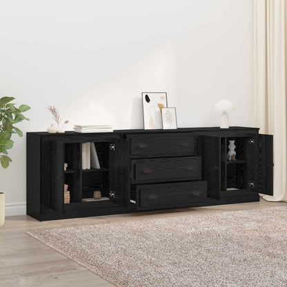 Sideboards 3 pcs Black Oak 210 x 35.5 x 67.5 cm Engineered Wood